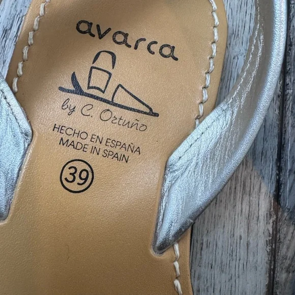 Glitter Sandals Flat Avarca Menorquina Shoe Sequins Leather Strap 39 8.5 - Picture 2 of 11